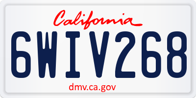 CA license plate 6WIV268