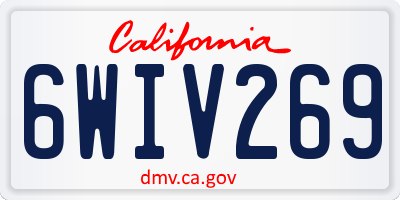 CA license plate 6WIV269