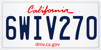 CA license plate 6WIV270