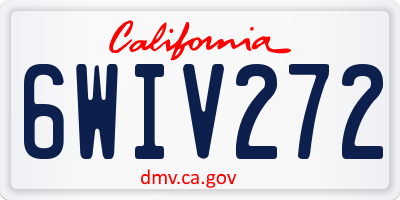 CA license plate 6WIV272