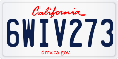 CA license plate 6WIV273
