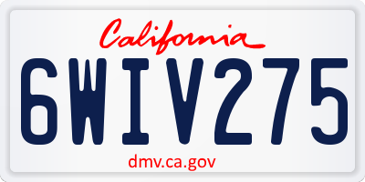 CA license plate 6WIV275