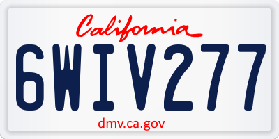 CA license plate 6WIV277