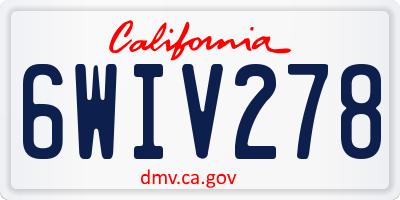 CA license plate 6WIV278
