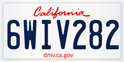CA license plate 6WIV282