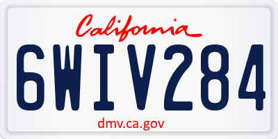 CA license plate 6WIV284