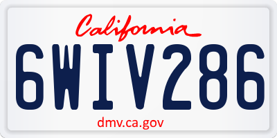 CA license plate 6WIV286