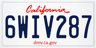 CA license plate 6WIV287