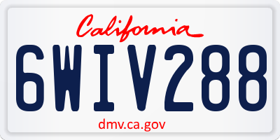 CA license plate 6WIV288