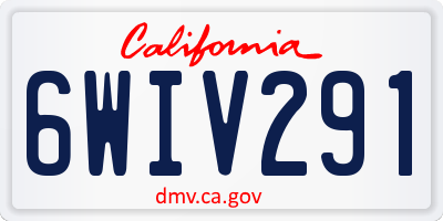 CA license plate 6WIV291