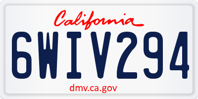 CA license plate 6WIV294