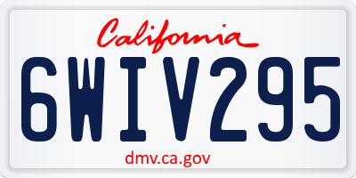 CA license plate 6WIV295