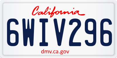 CA license plate 6WIV296