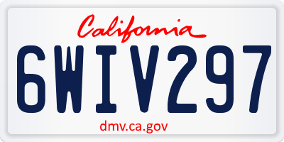 CA license plate 6WIV297