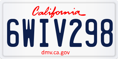 CA license plate 6WIV298