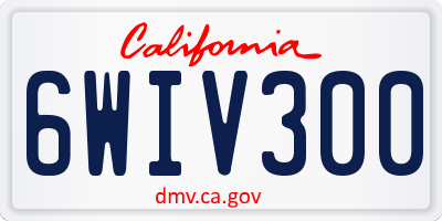 CA license plate 6WIV300