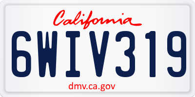 CA license plate 6WIV319