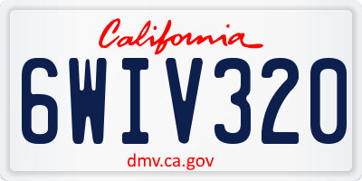 CA license plate 6WIV320