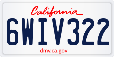 CA license plate 6WIV322
