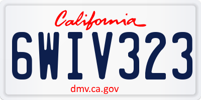 CA license plate 6WIV323