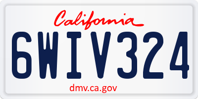 CA license plate 6WIV324
