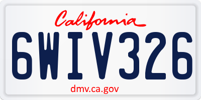 CA license plate 6WIV326