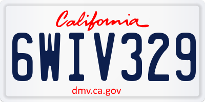 CA license plate 6WIV329
