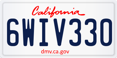CA license plate 6WIV330