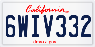 CA license plate 6WIV332