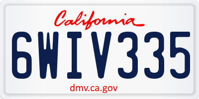 CA license plate 6WIV335