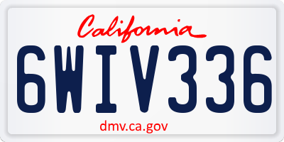 CA license plate 6WIV336