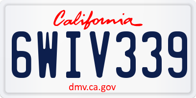 CA license plate 6WIV339