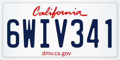 CA license plate 6WIV341