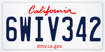 CA license plate 6WIV342