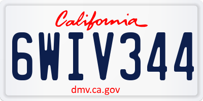 CA license plate 6WIV344