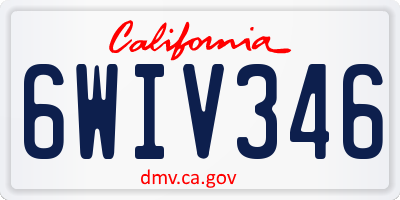 CA license plate 6WIV346