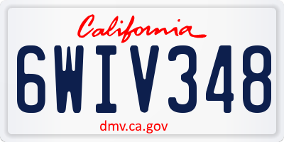CA license plate 6WIV348