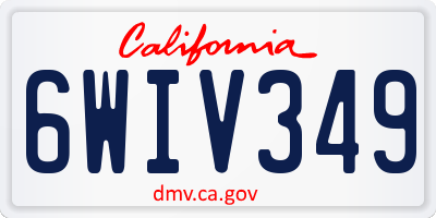CA license plate 6WIV349