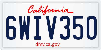 CA license plate 6WIV350
