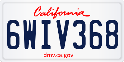 CA license plate 6WIV368