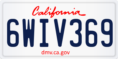CA license plate 6WIV369
