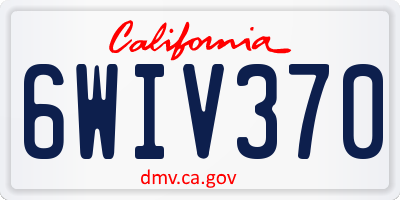 CA license plate 6WIV370