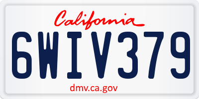CA license plate 6WIV379