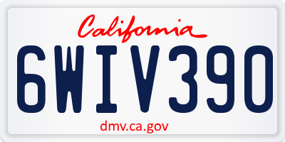 CA license plate 6WIV390