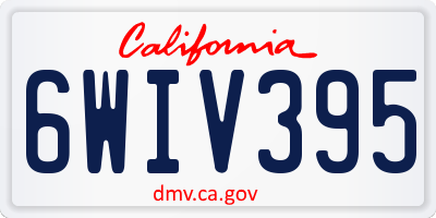 CA license plate 6WIV395