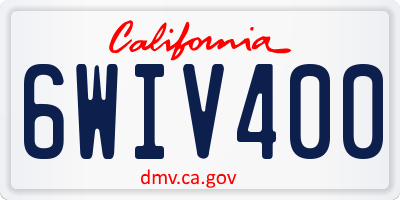 CA license plate 6WIV400