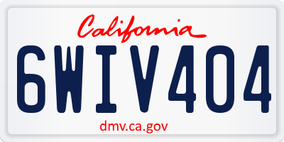 CA license plate 6WIV404
