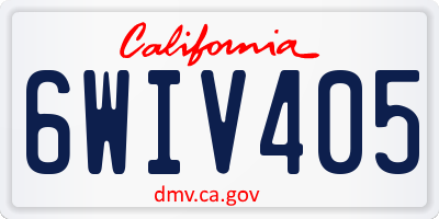 CA license plate 6WIV405
