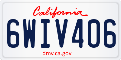 CA license plate 6WIV406