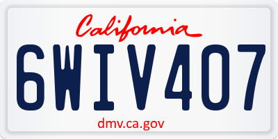 CA license plate 6WIV407